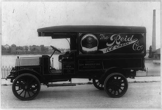 Reid Ice Cream Co. truck, probably in Washington, D.C.