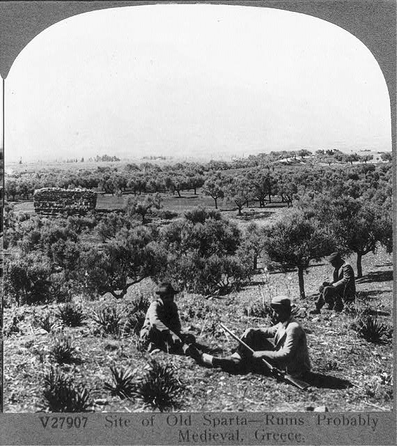 Site of old Sparta - ruins probably medieval, Greece