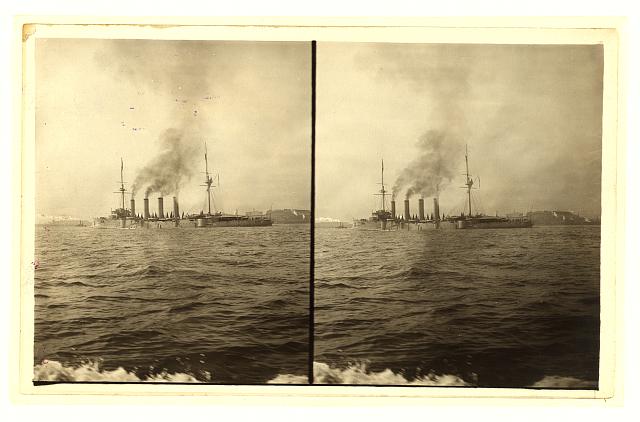 [An American cruiser arriving in New York, probably at the time of the Portsmouth Peace Conference]