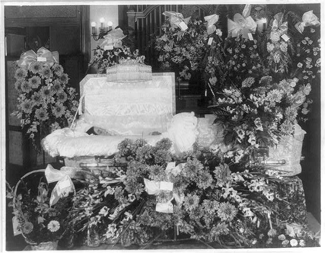 Bier and flowers, probably in a Washington, D.C. funeral home