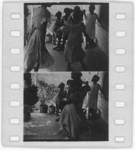 [Women and children on a porch(?), probably from Georgia, Florida, and Bahamas expedition, 1935]