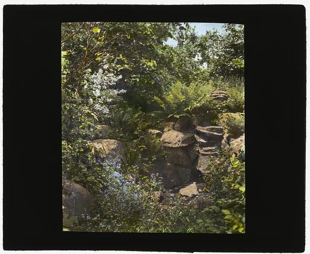 [Unidentified house, probably Grosse Pointe Farms, Michigan. Rock garden]