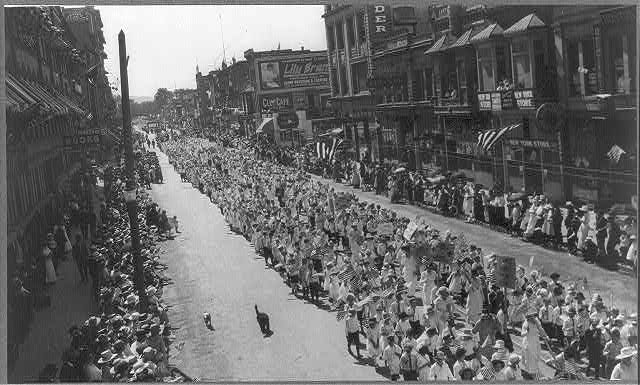A big parade, probably the Fourth of July. Boise, Idaho
