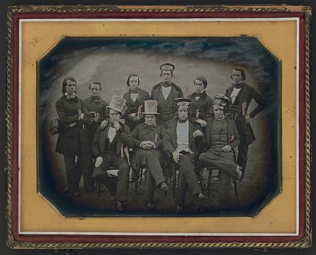 [Group portrait of students, probably members of The Ranters, at Bethany College, Virginia]