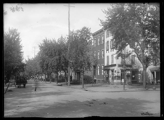 [View probably of H Street, N.W., North side, looking West from 6th Street]
