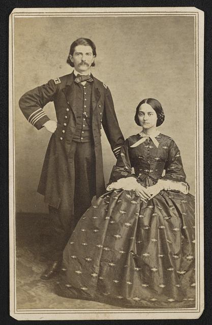 [Unidentified sailor with rank of Third Assistant Engineer in Union uniform with unidentified woman, probably his wife]