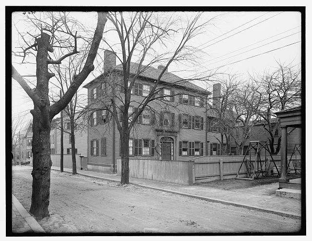[Three-story wooden house with side addition, probably Salem, Mass.]