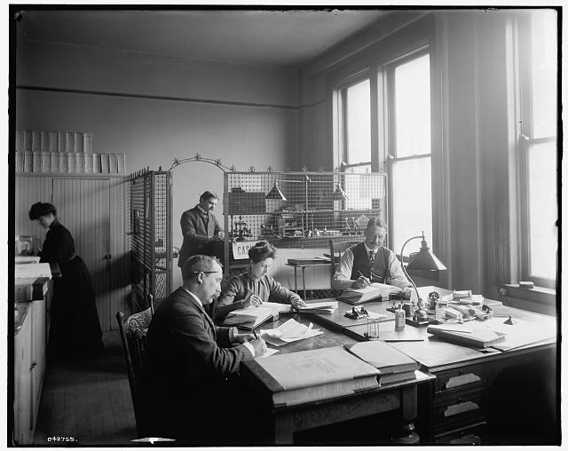 [Cashier cage, probably Richmond & Backus Co., Detroit, Mich.]