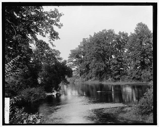 [River, probably the Huron River, Ypsilanti, Michigan]