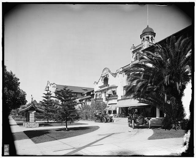 [Mission revival building, probably a hotel, California]