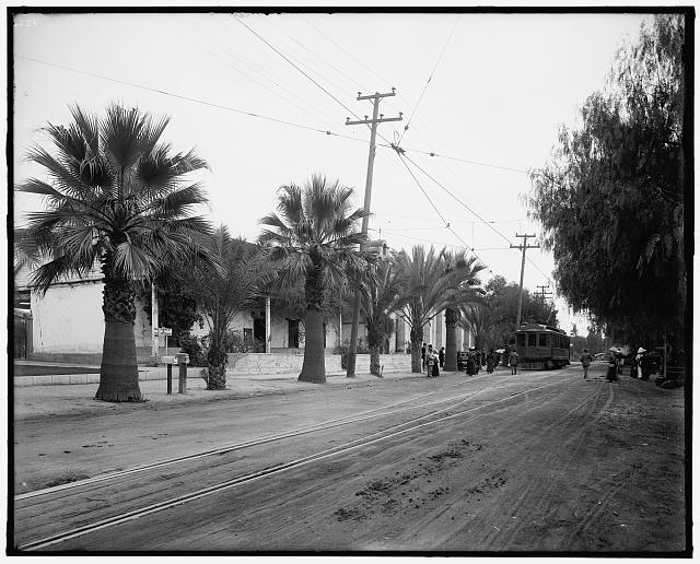 [Mission and old mission trolley trip, probably California]