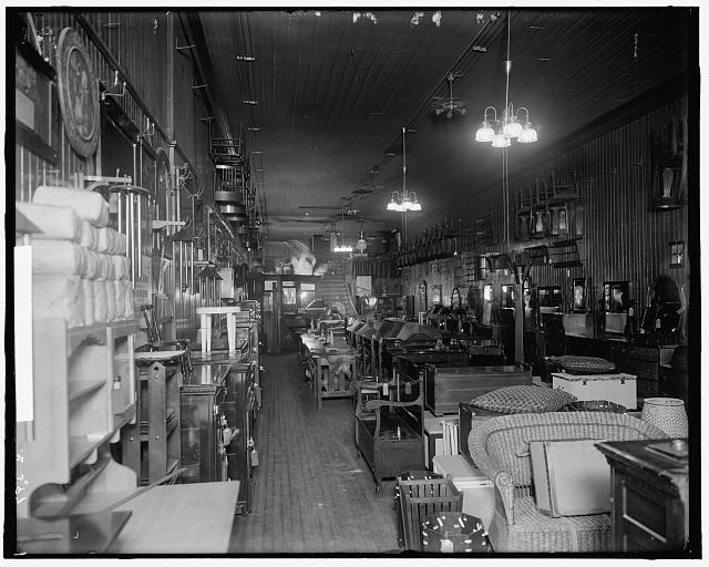 [Furniture store interior, probably Detroit, Mich.]
