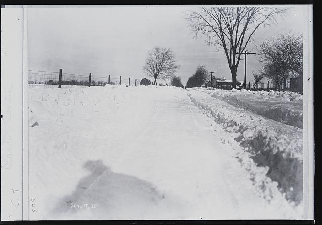 [Snowy road, probably Michigan]