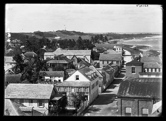[Street leading to harbor, probably Cuba]
