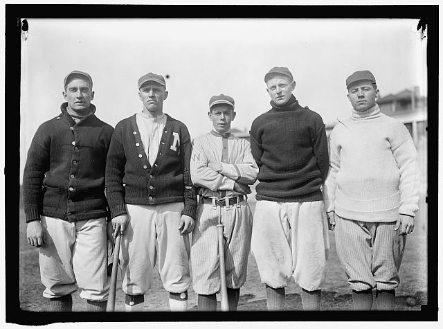 [Bob Austin (likely Robert V.), Vic Bickers (maybe), Merito Acosta, Joe Gedeon, and Al Scheer, Washington AL (baseball)]
