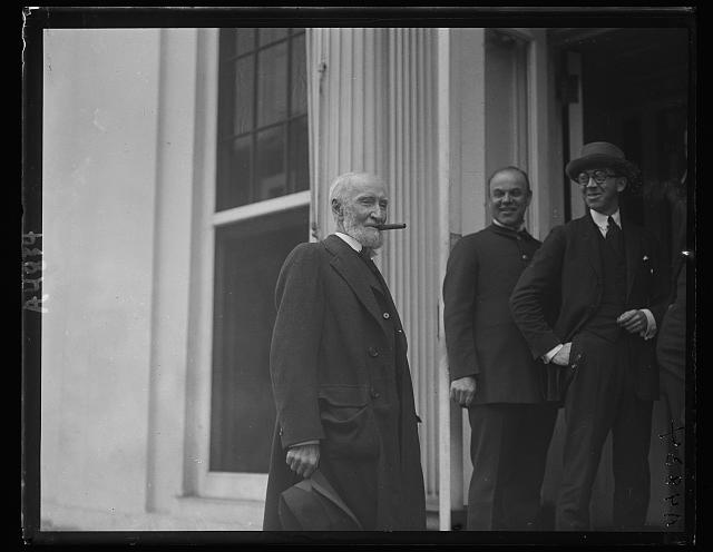 Uncle Joe Cannon probably giving his last [...]al call as a member of the Hse. of Representatives. Sept. 21, 1922 [White House, Washington, D.C.]