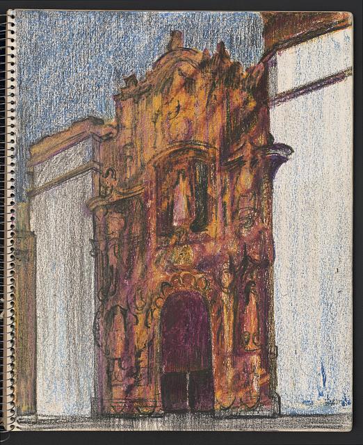 [Church façade, probably in Mexico.] [Sketch]