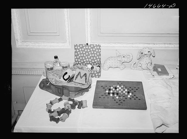 Toys made from scrap materials, probably on a Farm Security Administration project