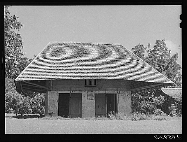 Melrose, Natchitoches, Parish, Louisiana. "African" house, probably a storeroom, smokehouse or jail when originally built by mulattoes, now part of John Henry cotton plantation. He purchased it from the Metoyier family in 1833 (see general caption). It was built and owned by them