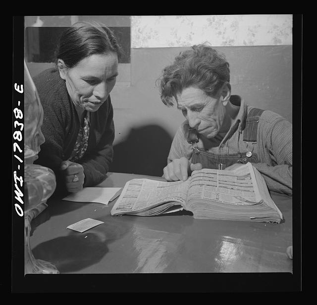 Trampas, New Mexico. Everybody in remote New Mexico buys by mail. Juan Lopez, the majordomo (mayor), and his wife Maclovia are thinking of buying new harnesses; it will cost sixty dollars, so they will probably get along with what they have