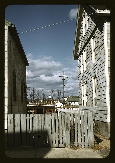 Connecticut town, probably Stonington, on the sea.
