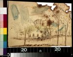 [Gothic-style country house, with towers and crenellated battlements and bartizans at corners, in landscape with stream, probably Scotland]