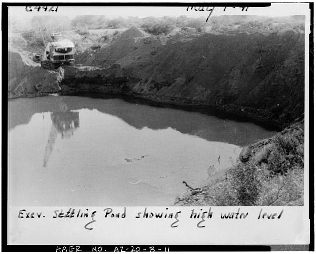 11.  Photocopy of photograph (original in SRP Archives) Probably photographed by SRP, May 1, 1941 EXCAVATION AT INDIAN BEND POND SHOWING HIGH WATER. - Crosscut Steam Plant, Indian Bend Pond & Pump Ditch, North side Salt River near Mill Avenue & Washington Street, Tempe, Maricopa County, AZ
