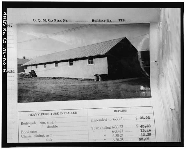 Photocopy of photograph in the Fitzsimons Army Medical Center Real Property Book (green cloth cover), probably south and west sides. - Fitzsimons General Hospital, Utilities Storeroom, West Pennington Avenue, East of Building No. 145, Aurora, Adams County, CO