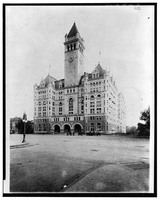 10.  Photocopy of photograph (Original in collection of National Archives) Photographer unknown, date unknown (probably turn of the 20th century) PENNSYLVANIA AVENUE AND TWELFTH STREET ELEVATIONS - U.S. Post Office Department, 1100 Pennsylvania Avenue Northwest, Washington, District of Columbia, DC