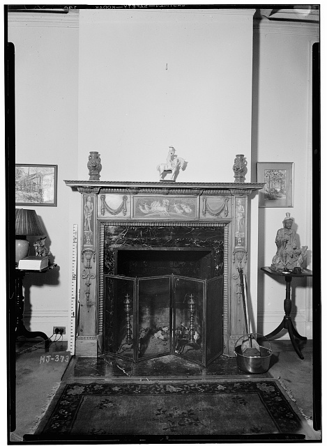 4.  Historic American Buildings Survey R. Merritt Lacey, Photographer May 3, 1937 INTERIOR - LIVING ROOM MANTEL (Probably wooden) - Feland House, 63 Enclosure, Nutley, Essex County, NJ