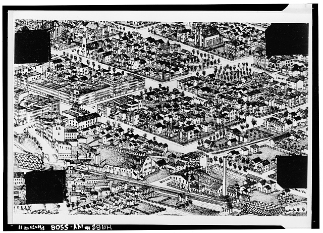 11.  Historic American Buildings Survey, Photocopy of:  Detail of Bird's-Eye View of Rome, N.Y. (Troy:  L.R. Burleigh - n.d., probably c. 1878) Courtesy:  Rome Historical Society. - Empire House, 111-113 East Dominick Street, Rome, Oneida County, NY