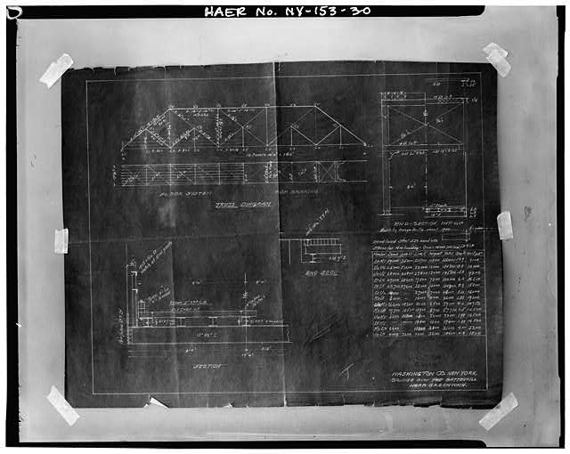 30.  Photocopy of blueprint. PLAN, ELEVATION, END SECTION, DETAIL OF DECK SYSTEM AND LOAD COMPUTATION. Preparer unknown, date unknown, but probably ca. 1932. (Original in possession of the Washington County Highway Department.) - Hegeman-Hill Street Bridge, Spanning Batten Kill, .65 mile West of Greenwich, Easton, Washington County, NY