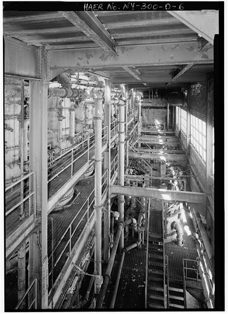 INTERIOR VIEW OF SA WETSIDE BUILDING.  PROBABLY ABOVE THE LEVEL OF PHOTO NY-300-D-5. - Solvay Process Company, SA Wetside Building, Between Willis & Milton Avenue, Solvay, Onondaga County, NY