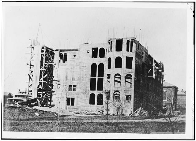 18.  Photocopy of photograph (source uncertain; probably Bucks County Historical Society) ca. 1913, photographer unknown SHOWING EARLY STAGES OF CONSTRUCTION - Mercer Museum, Pine & Ashland Streets, Doylestown, Bucks County, PA