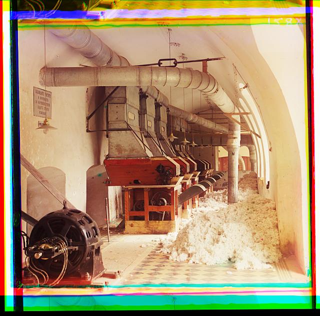 [Cotton textile mill interior, probably in Tashkent]