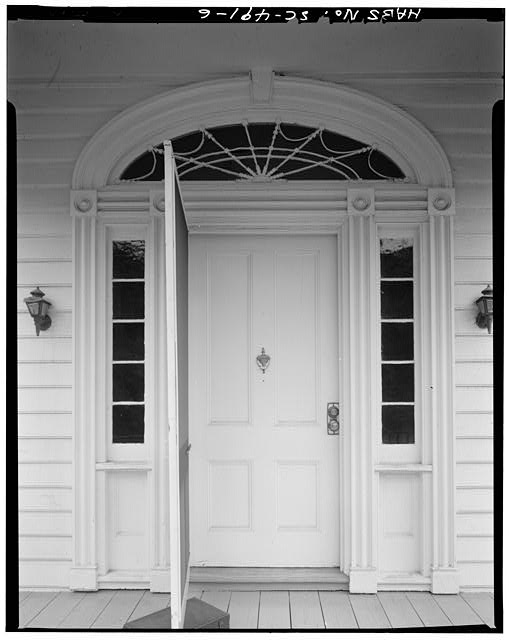 6.  WEST SIDE DOOR. Similar to new south side entry and probably installed at same time. - Oak Island (House), County Road 768 vicinity, Edisto Island, Charleston County, SC