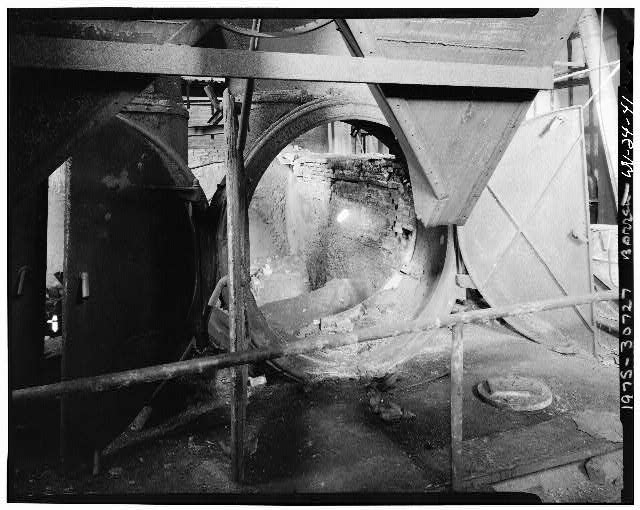 41.  William E. Barrett, Photographer, August 1975. EARLY (PROBABLY ORIGINAL) BOILER FRONTS. - Meadow River Lumber Company, Highway 60, Rainelle, Greenbrier County, WV